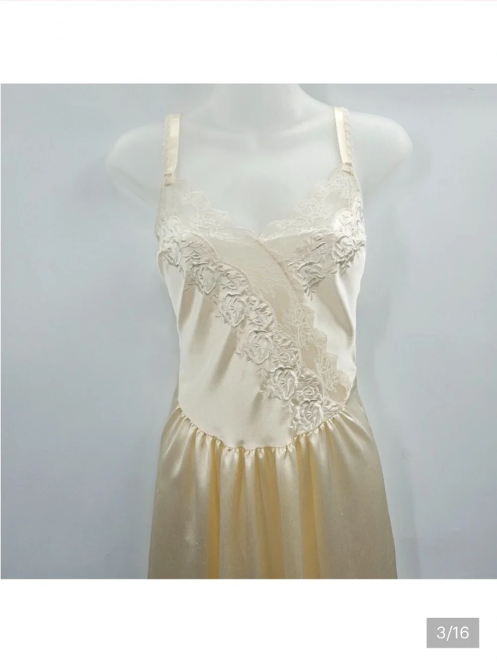 Vintage Miss Dior Full Slip Dress in Ivory - Picture 3 of 9